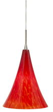  PD182RDSNX3M - Pendant Belle Grande Red Satin Nickel GY6.35 Xenon 35W Monopoint Canopy